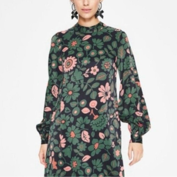 *NWT* BODEN Christobel Long Sleeve Shift in Black Floral Multi — 6 - Picture 4 of 6